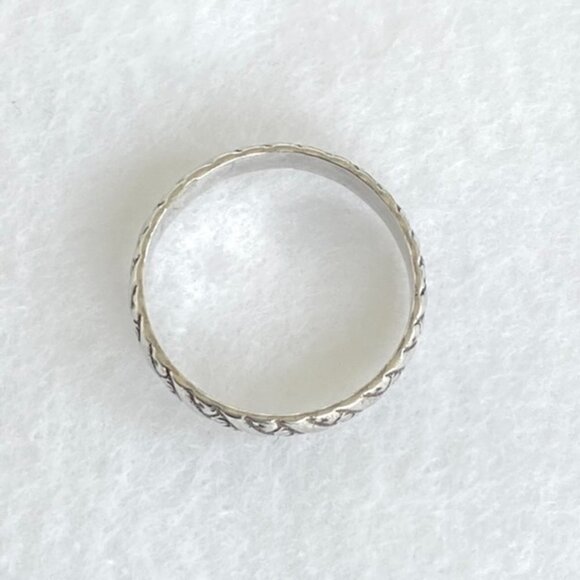 Sterling Silver 925 Textured Diagonal Pattern Band Wedding Ring Size 6.5 - Picture 8 of 14